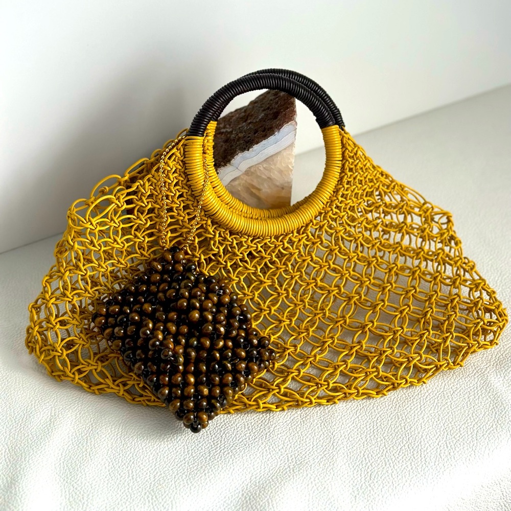 Macrame mini bag with wallet